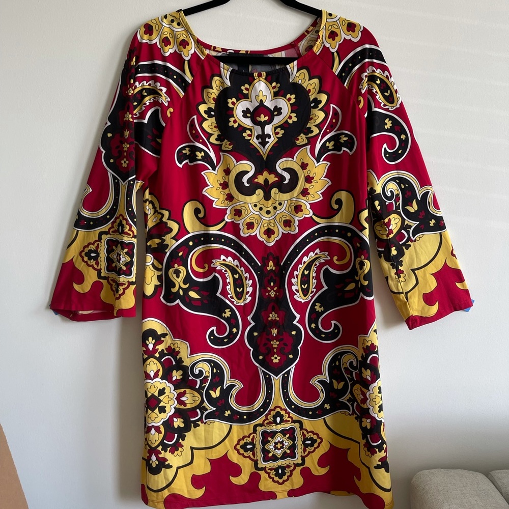 INC Long sleeve patterned dress